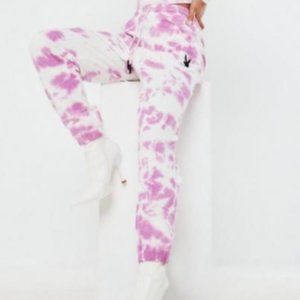 playboy x missguided pink tie dye oversized jogger